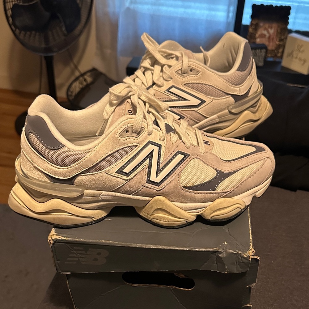 New Balance Off-White and Light Gray Sneakers